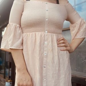 Blush Earthbound ruched dress